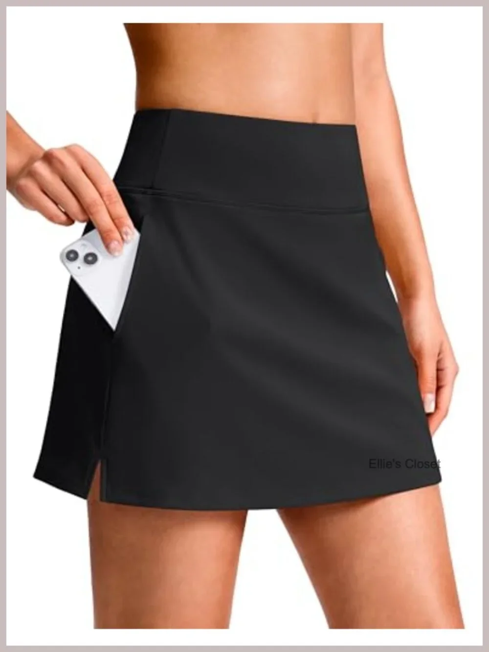 High Waisted Skort with Pockets, Side Slits, Built-in Shorts, A Line, Athletic
